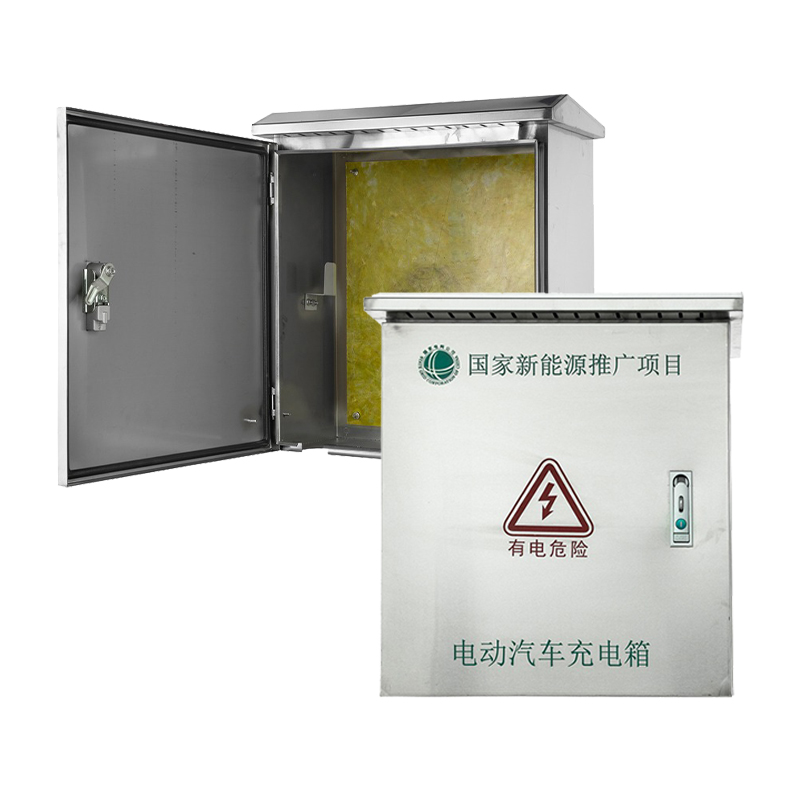 Caja protectora de acero inoxidable para cargador de vehículos eléctricos con cerradura