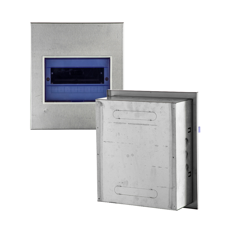 Caja de interruptor neumático empotrable de acero inoxidable. Fácil instalación.