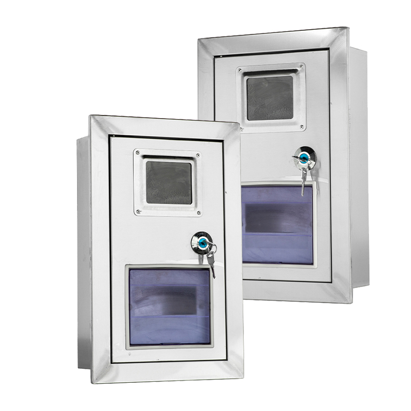 Caja de medidores de distribución de acero inoxidable empotrada en la pared
