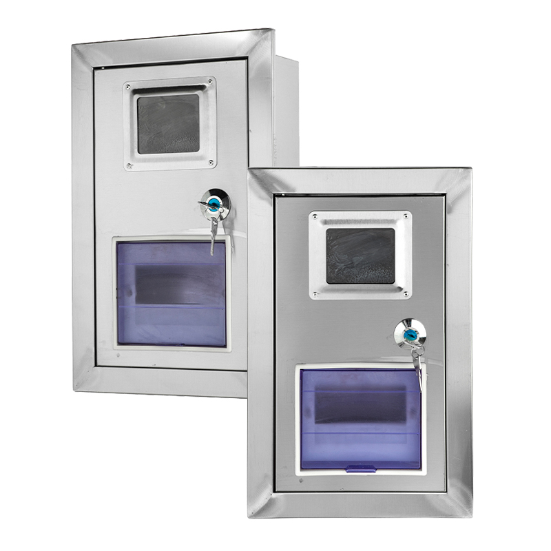 Caja de contador empotrada en pared de acero inoxidable a prueba de polvo