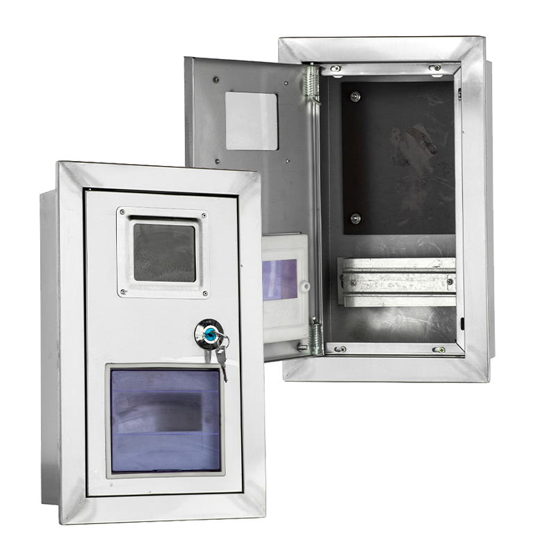 Caja de acero inoxidable empotrable para multímetro