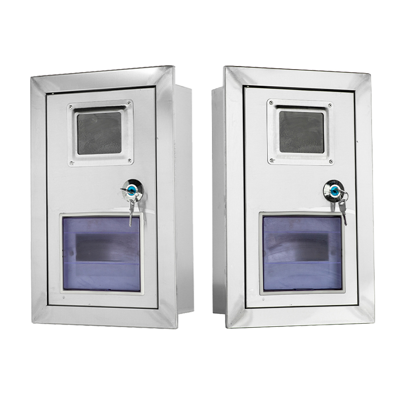 Caja de contador mural de acero inoxidable con ventana