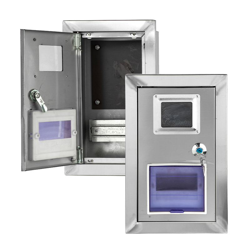 Caja de medidor empotrada en pared de acero inoxidable para exteriores